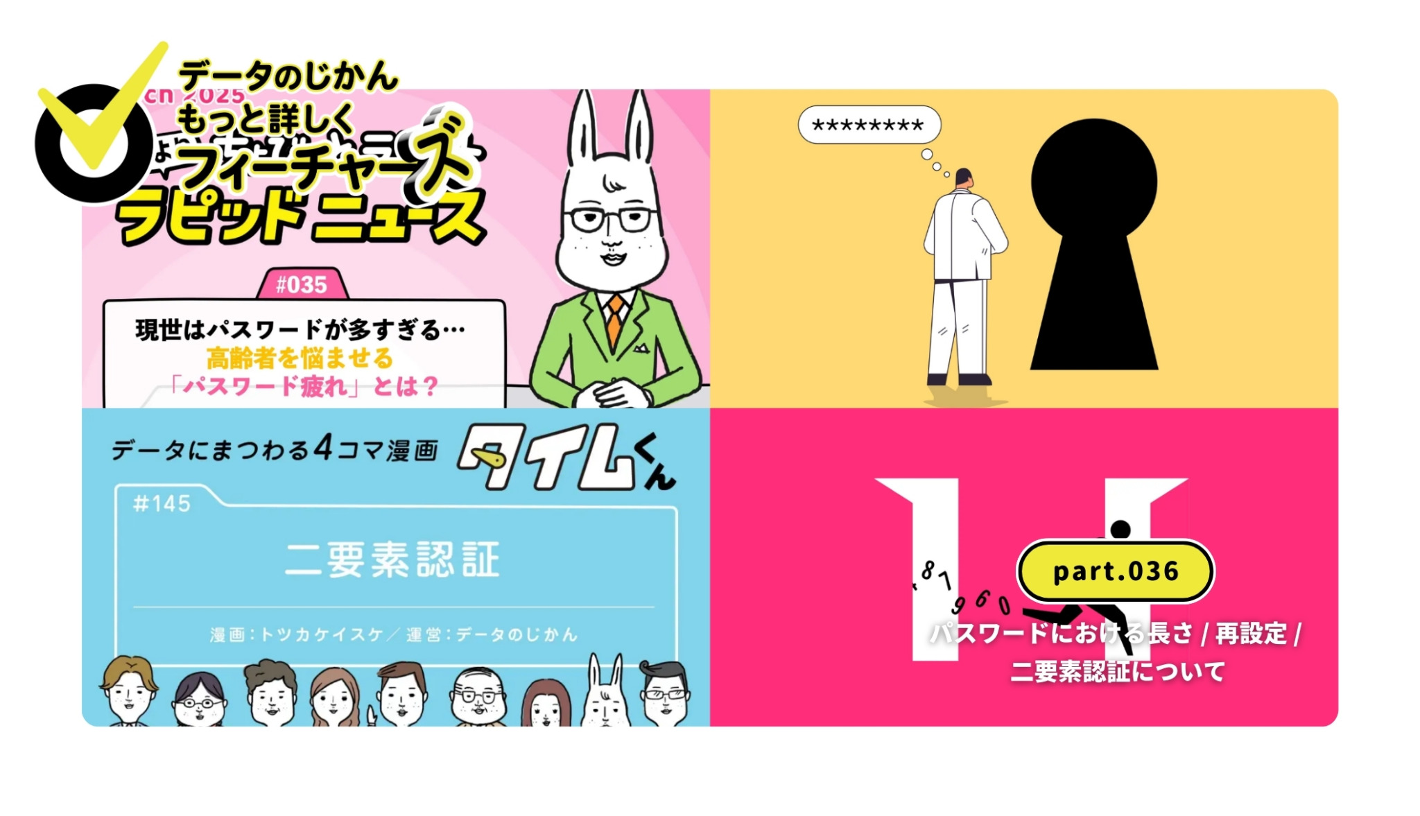 データのじかんフィーチャーズ｜part.036｜パスワードにおける長さ / 再設定 / 二要素認証について